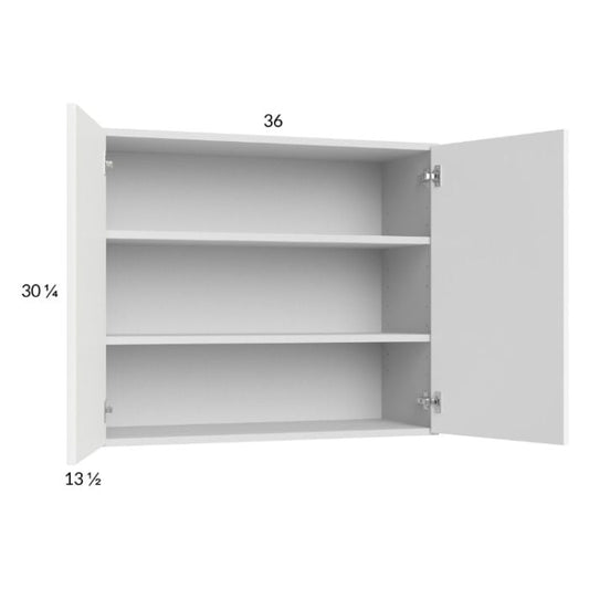 RTA Euro Gloss White 36" x 30-1/4" Wall Cabinet with 2 Finished End Panels