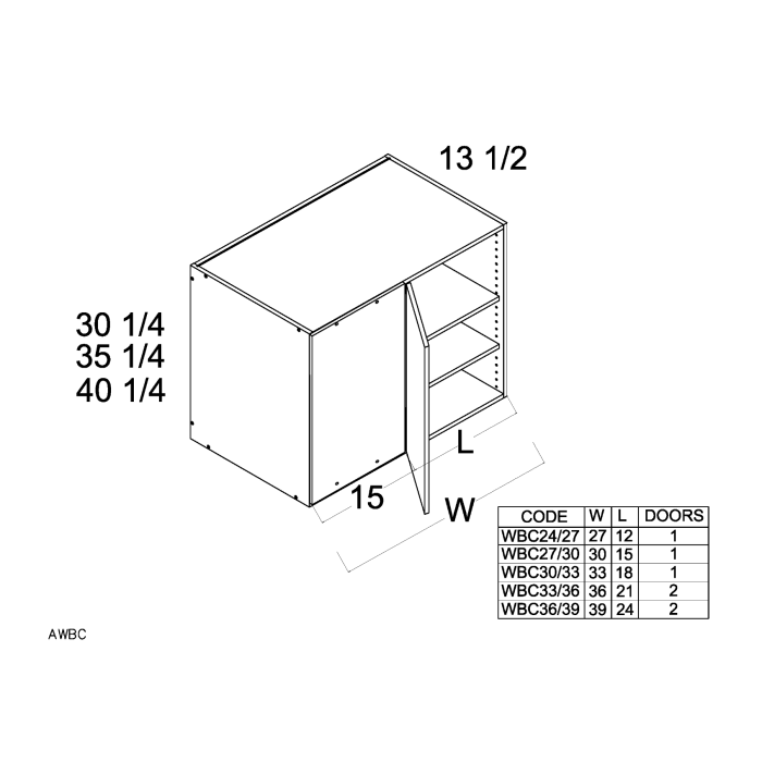 RTA Euro Gloss White 36" x 35-1/4" Blind Corner Wall Cabinet with 1 Finished End Panel