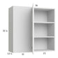 RTA Euro Gloss White 36" x 35-1/4" Blind Corner Wall Cabinet with 1 Finished End Panel