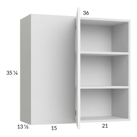 RTA Euro Gloss White 36" x 35-1/4" Blind Corner Wall Cabinet with 2 Finished End Panels