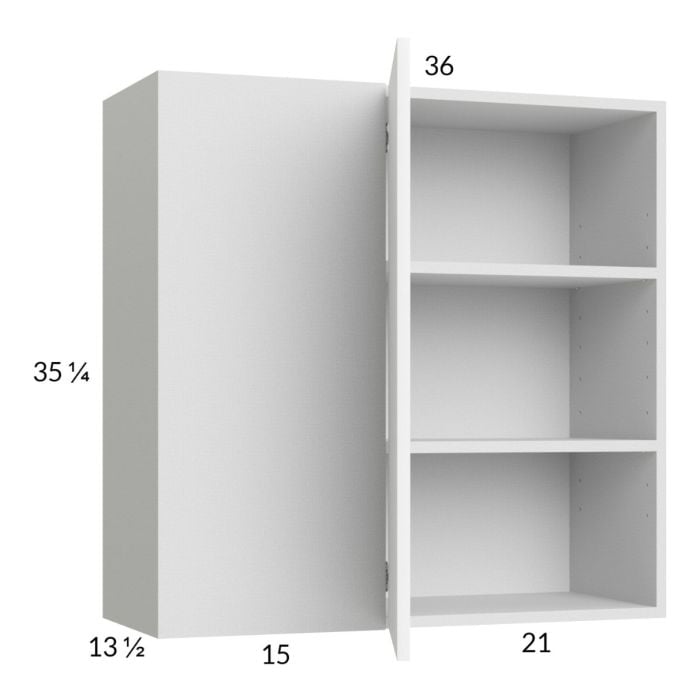 RTA Euro Gloss White 36" x 35-1/4" Blind Corner Wall Cabinet