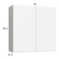 RTA Euro Gloss White 36" x 35-1/4" Wall Cabinet