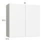 RTA Euro Gloss White 36" x 35-1/4" Wall Cabinet with 1 Finished End Panel
