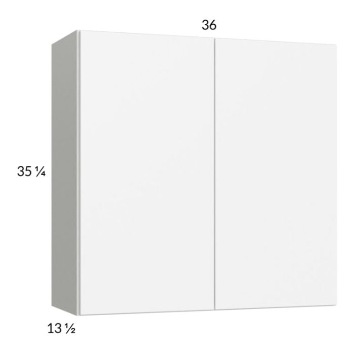 RTA Euro Gloss White 36" x 35-1/4" Wall Cabinet with 2 Finished End Panels