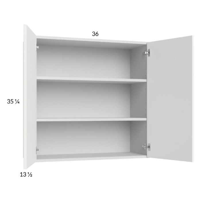 RTA Euro Gloss White 36" x 35-1/4" Wall Cabinet with 2 Finished End Panels