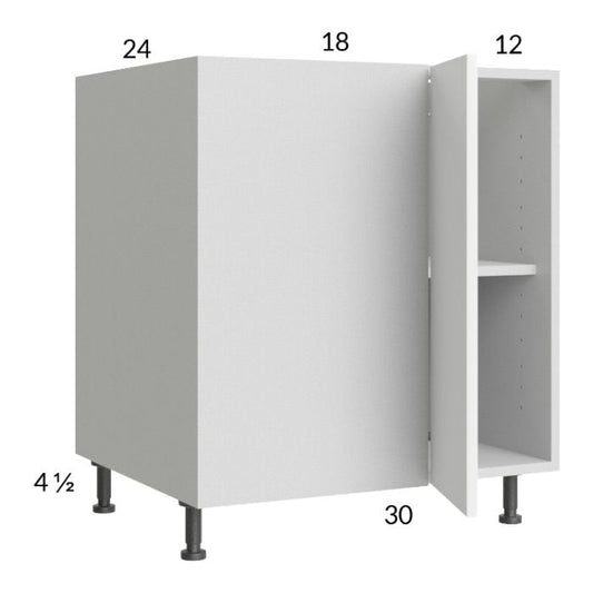 RTA Euro Gloss White 37" - 40" Full Height Door Blind Base Corner Cabinet with 1 Finished End Panel
