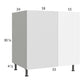 RTA Euro Gloss White 40" - 43" Full Height Door Blind Base Corner Cabinet with 2 Finished End Panels