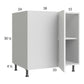 RTA Euro Gloss White 40" - 43" Full Height Door Blind Base Corner Cabinet