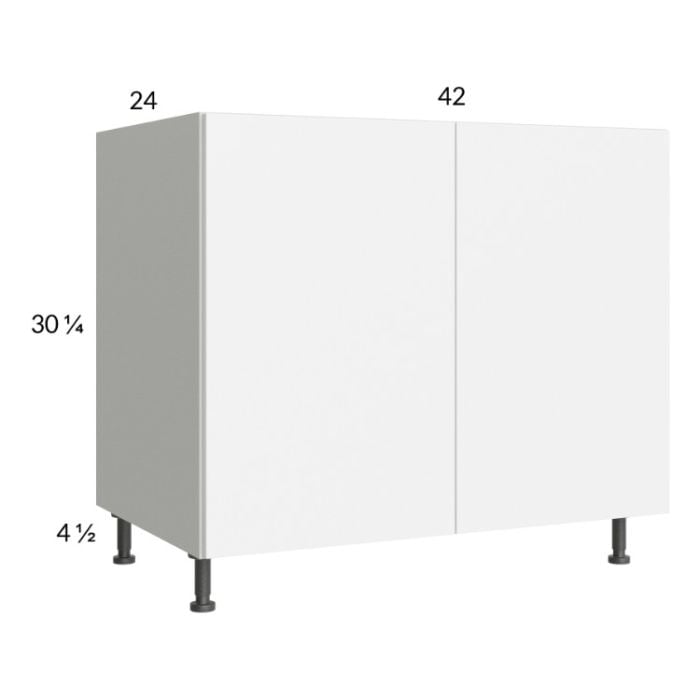 RTA Euro Gloss White 42" Full Height Door Base Cabinet with 2 Finished End Panels