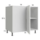 RTA Euro Gloss White 43" - 46" Full Height Door Blind Base Corner Cabinet with 1 Finished End Panel