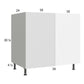 RTA Euro Gloss White 43" - 46" Full Height Door Blind Base Corner Cabinet with 2 Finished End Panels