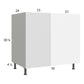 RTA Euro Gloss White 46" - 49" Full Height Door Blind Base Corner Cabinet with 1 Finished End Panel