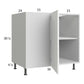 RTA Euro Gloss White 46" - 49" Full Height Door Blind Base Corner Cabinet with 1 Finished End Panel