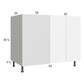 RTA Euro Gloss White 49" - 52" Full Height 2-Door Blind Base Corner Cabinet with 1 Finished End Panel