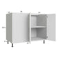 RTA Euro Gloss White 49" - 52" Full Height 2-Door Blind Base Corner Cabinet with 2 Finished End Panels