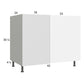 RTA Euro Gloss White 49" - 52" Full Height Door Blind Base Corner Cabinet