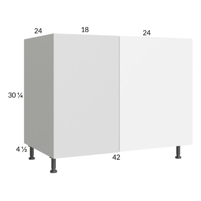 RTA Euro Gloss White 49" - 52" Full Height Door Blind Base Corner Cabinet