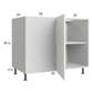 RTA Euro Gloss White 49" - 52" Full Height Door Blind Base Corner Cabinet with 1 Finished End Panel