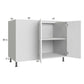 RTA Euro Gloss White 52" - 55" Full Height 2-Door Blind Base Corner Cabinet with 2 Finished End Panels