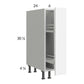 RTA Euro Gloss White 6" Full Height Door Base Pullout Cabinet with 2 Finished End Panels