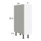 RTA Euro Gloss White 9" Full Height Door Base Cabinet