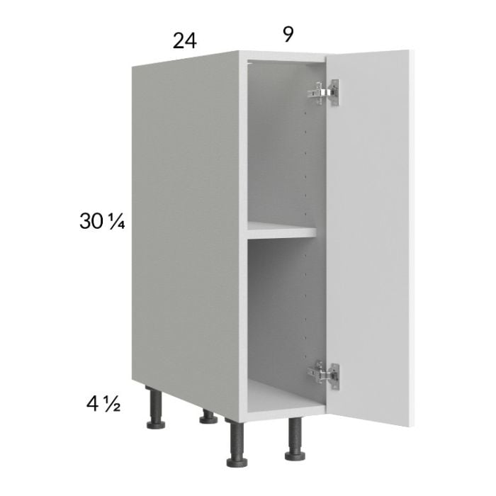 RTA Euro Gloss White 9" Full Height Door Base Cabinet