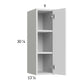 RTA Euro Gloss White 9" x 30-1/4" Wall Cabinet with 1 Finished End Panel