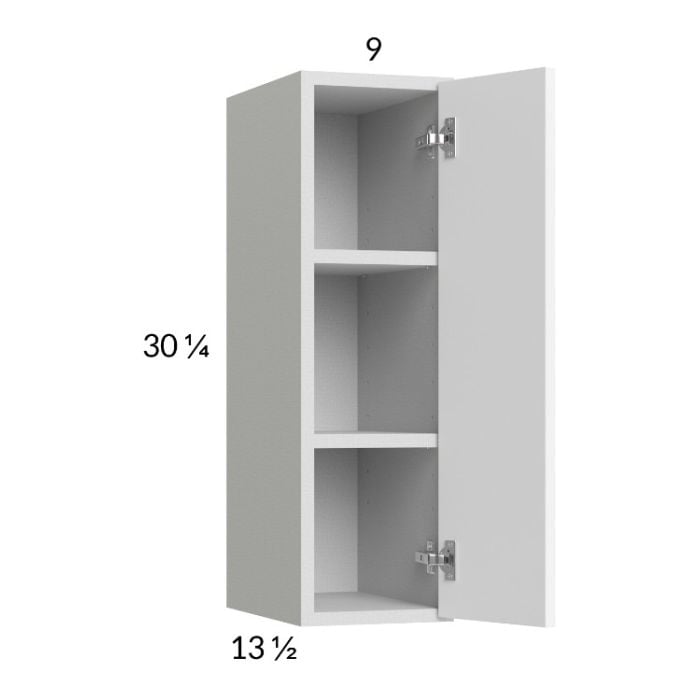 RTA Euro Gloss White 9" x 30-1/4" Wall Cabinet with 2 Finished End Panels