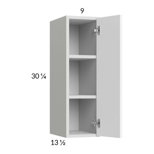 RTA Euro Gloss White 9" x 30-1/4" Wall Cabinet with 2 Finished End Panels