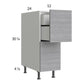 RTA Euro Grey 12" 2-Drawer Base Cabinet with 1 Inner Drawer and 2 Finished End Panels