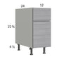 RTA Euro Grey 12" 2-Drawer Desk Base Cabinet with 1 Finished End Panel
