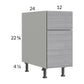 RTA Euro Grey 12" 2-Drawer Desk Base Cabinet with 2 Finished End Panels