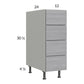 RTA Euro Grey 12" 4-Drawer Base Cabinet with 2 Finished End Panels