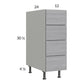 RTA Euro Grey 12" 4-Drawer Base Cabinet