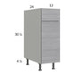 RTA Euro Grey 12" Base Cabinet with 2 Finished End Panels