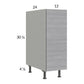 RTA Euro Grey 12" Full Height Door Base Cabinet