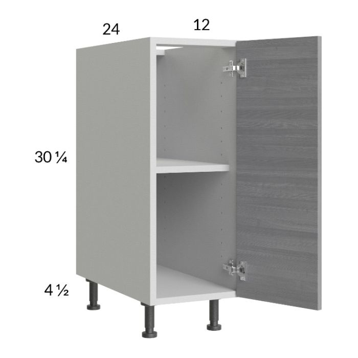 RTA Euro Grey 12" Full Height Door Base Cabinet