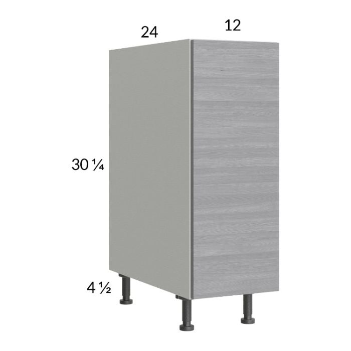 RTA Euro Grey 12" Full Height Door Base Pullout Cabinet