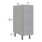 RTA Euro Grey 12" Full Height Door Base Pullout Cabinet with 1 Finished End Panel