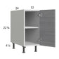 RTA Euro Grey 12" Full Height Door Desk Base Cabinet with 1 Finished End Panel