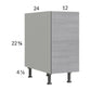 RTA Euro Grey 12" Full Height Door Desk Base Cabinet with 2 Finished End Panels