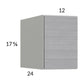 RTA Euro Grey 12" x 17-5/8" x 24" Wall Cabinet with 1 Finished End Panel