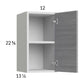 RTA Euro Grey 12" x 22-5/8" Wall Cabinet with 1 Finished End Panel