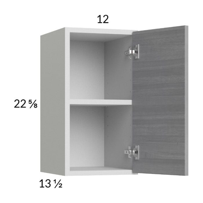 RTA Euro Grey 12" x 22-5/8" Wall Cabinet with 1 Finished End Panel