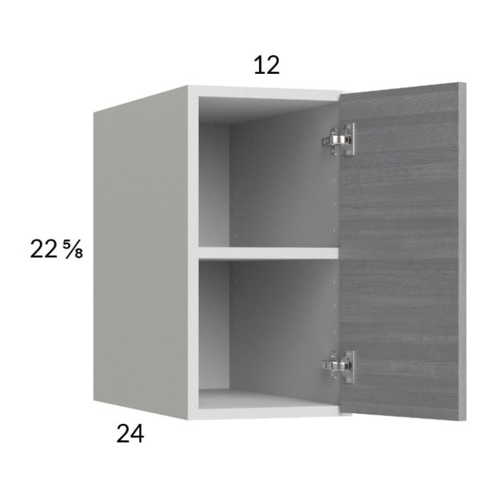 RTA Euro Grey 12" x 22-5/8" x 24" Wall Cabinet with 1 Finished End Panel
