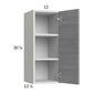 RTA Euro Grey 12" x 30-1/4" Wall Cabinet with 1 Finished End Panel