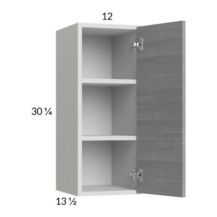 RTA Euro Grey 12" x 30-1/4" Wall Cabinet with 1 Finished End Panel