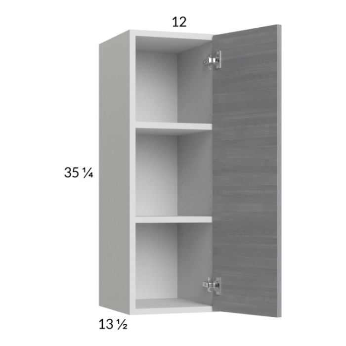 RTA Euro Grey 12" x 35-1/4" Wall Cabinet with 1 Finished End Panel