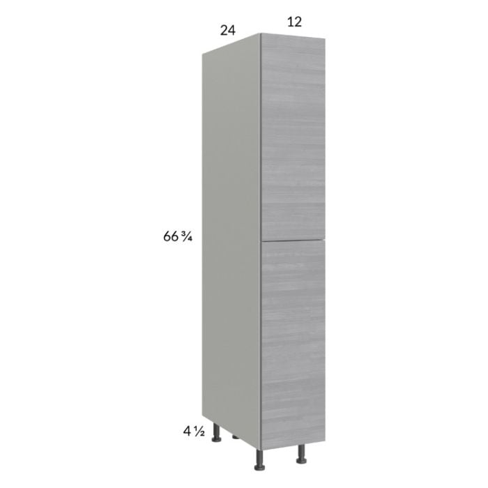 RTA Euro Grey 12" x 71-1/4" Open Utility Cabinet with 1 Door