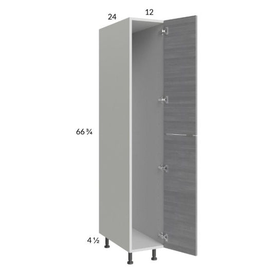 RTA Euro Grey 12" x 71-1/4" Open Utility Cabinet with 1 Door